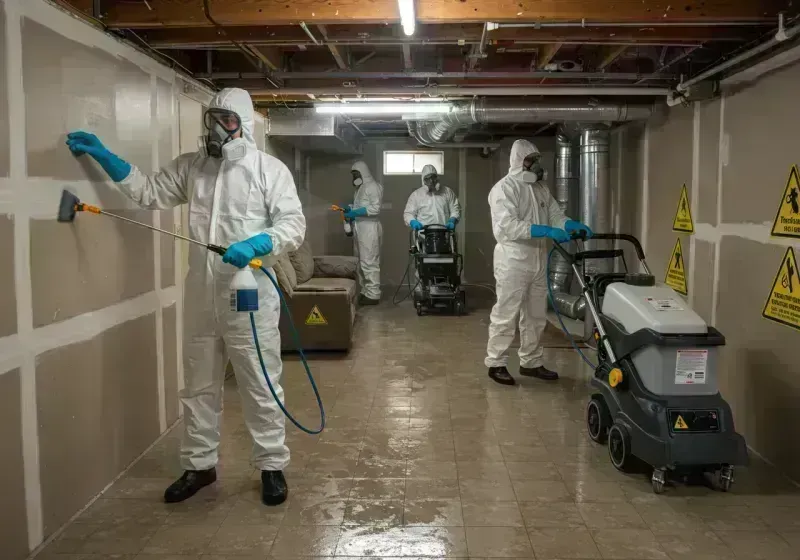 Basement Moisture Removal and Structural Drying process in Marceline, MO